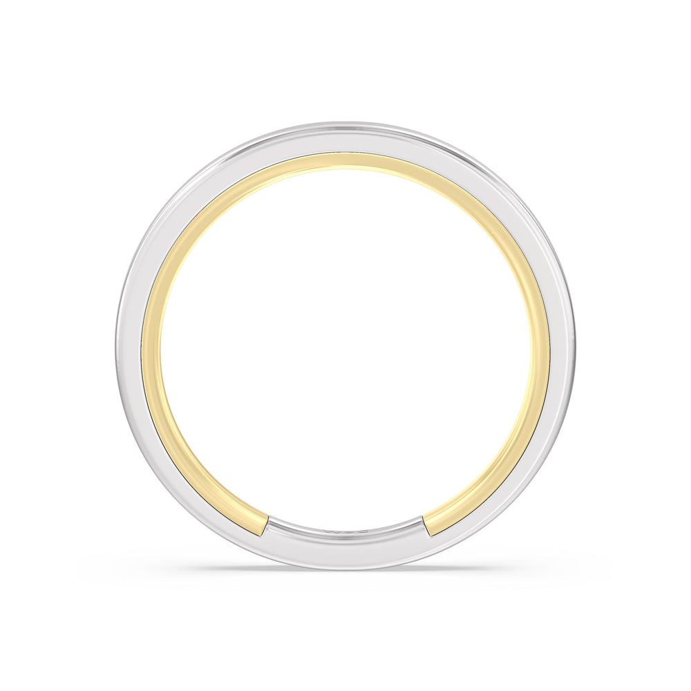 The Willow Wedding Band with 18KT White & Yellow Gold Cut Diamond in 14KT White & Yellow Gold view 2

