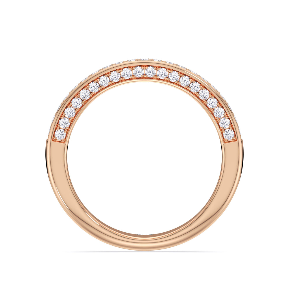 The Isa Diamond Wedding Band with 18KT Rose Gold Cut Diamond in 14KT Rose Gold view 2
