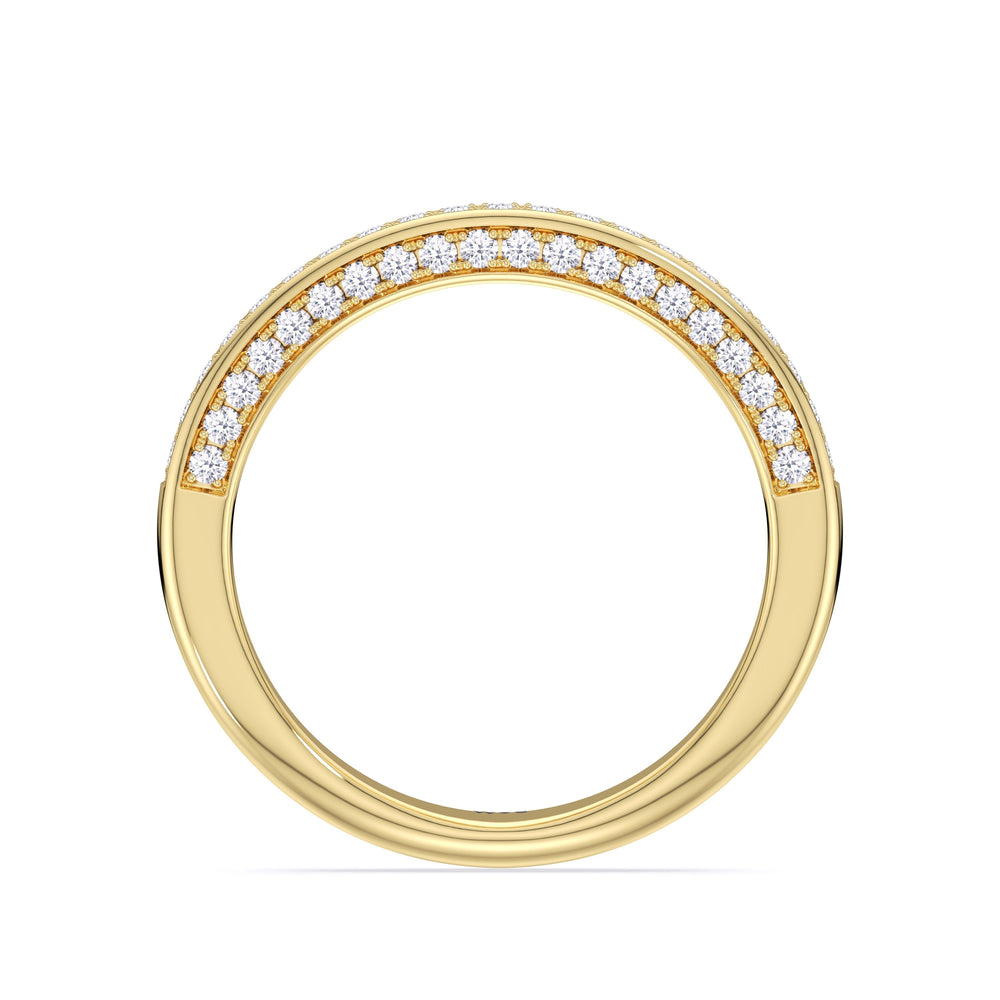 The Isa Diamond Wedding Band with 18KT Yellow Gold Cut Diamond in 14KT Yellow Gold view 2

