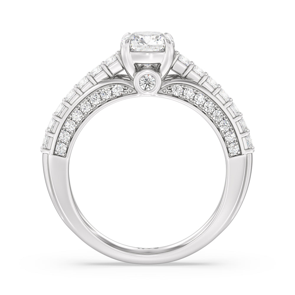 The Isa Engagement Ring with Cushion Cut Diamond in 14KT Platinum view 2
