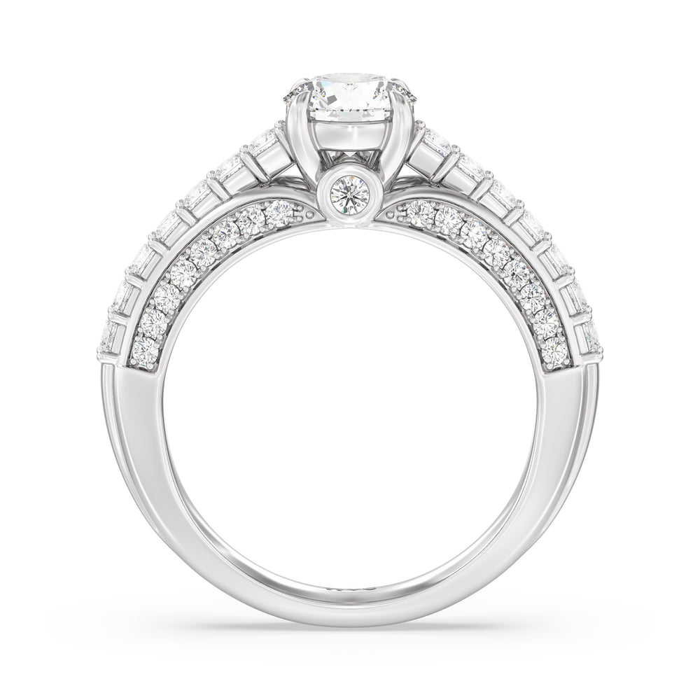 The Isa Engagement Ring with Round Cut Diamond in 14KT Platinum view 2
