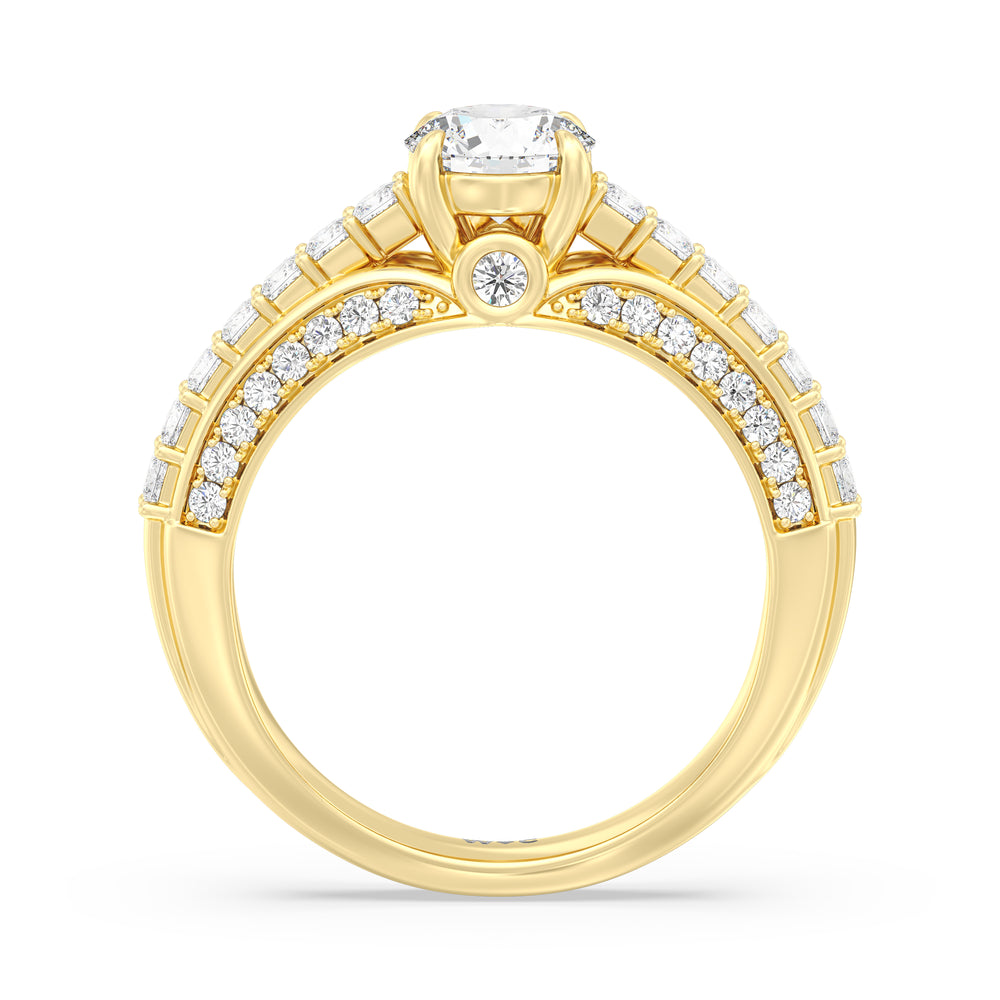 The Isa Engagement Ring with Round Cut Diamond in 14KT Yellow Gold view 2
