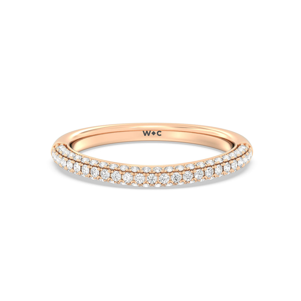The Bella Diamond Wedding Band with 18KT Rose Gold Cut Diamond in 14KT Rose Gold view 1
