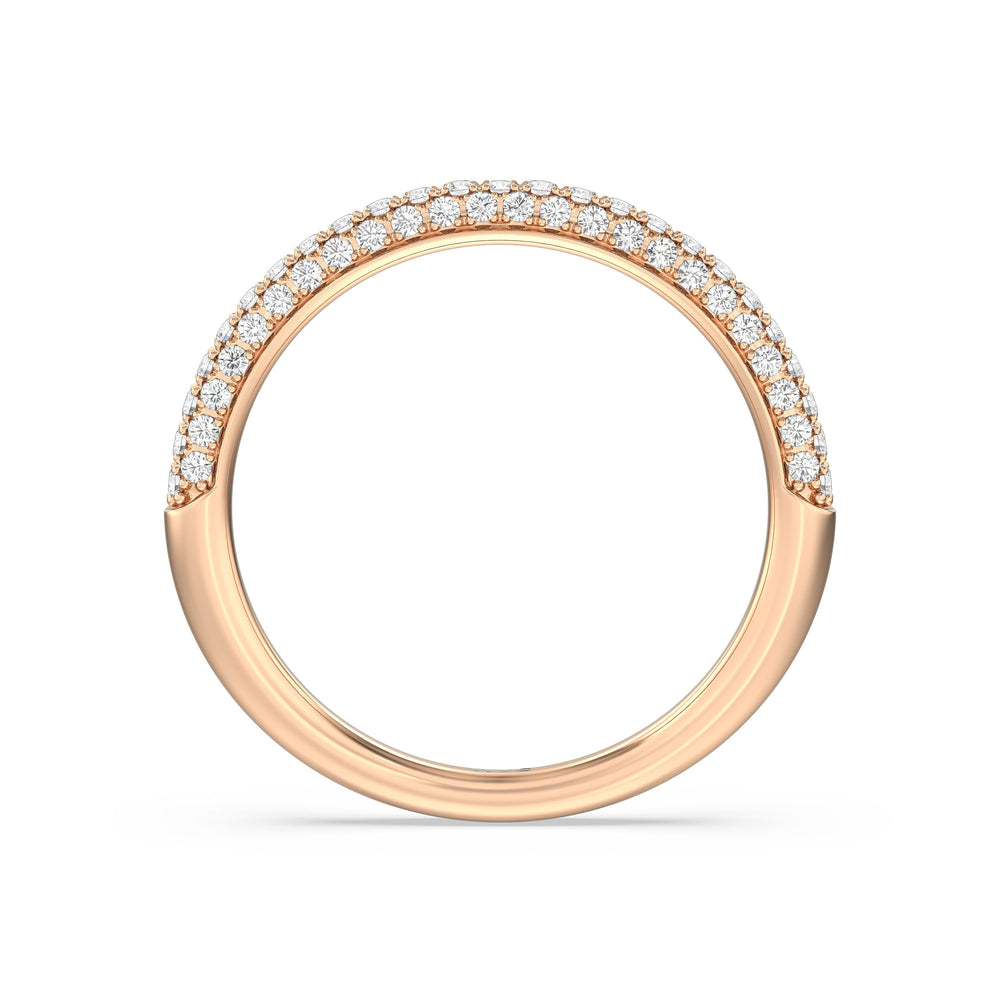 The Bella Diamond Wedding Band with 18KT Rose Gold Cut Diamond in 14KT Rose Gold view 2
