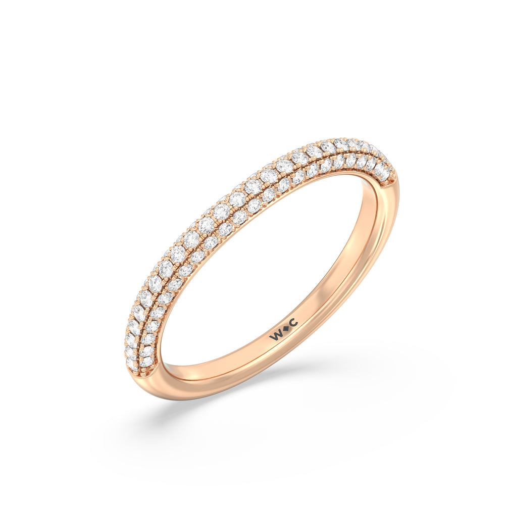 The Bella Diamond Wedding Band with 18KT Rose Gold Cut Diamond in 14KT Rose Gold view 3

