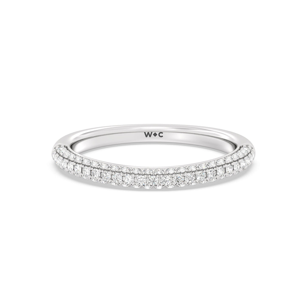 The Bella Diamond Wedding Band with Platinum Cut Diamond in 14KT Platinum view 1
