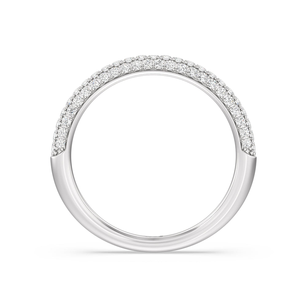 The Bella Diamond Wedding Band with Platinum Cut Diamond in 14KT Platinum view 2
