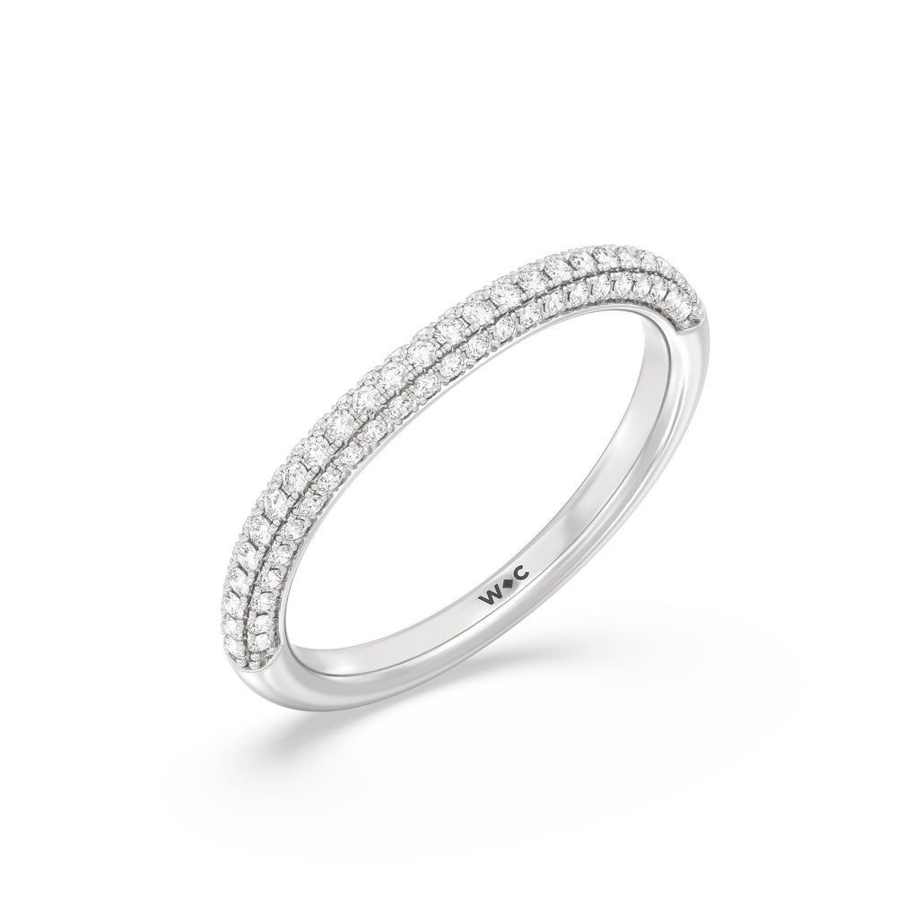 The Bella Diamond Wedding Band with Platinum Cut Diamond in 14KT Platinum view 3
