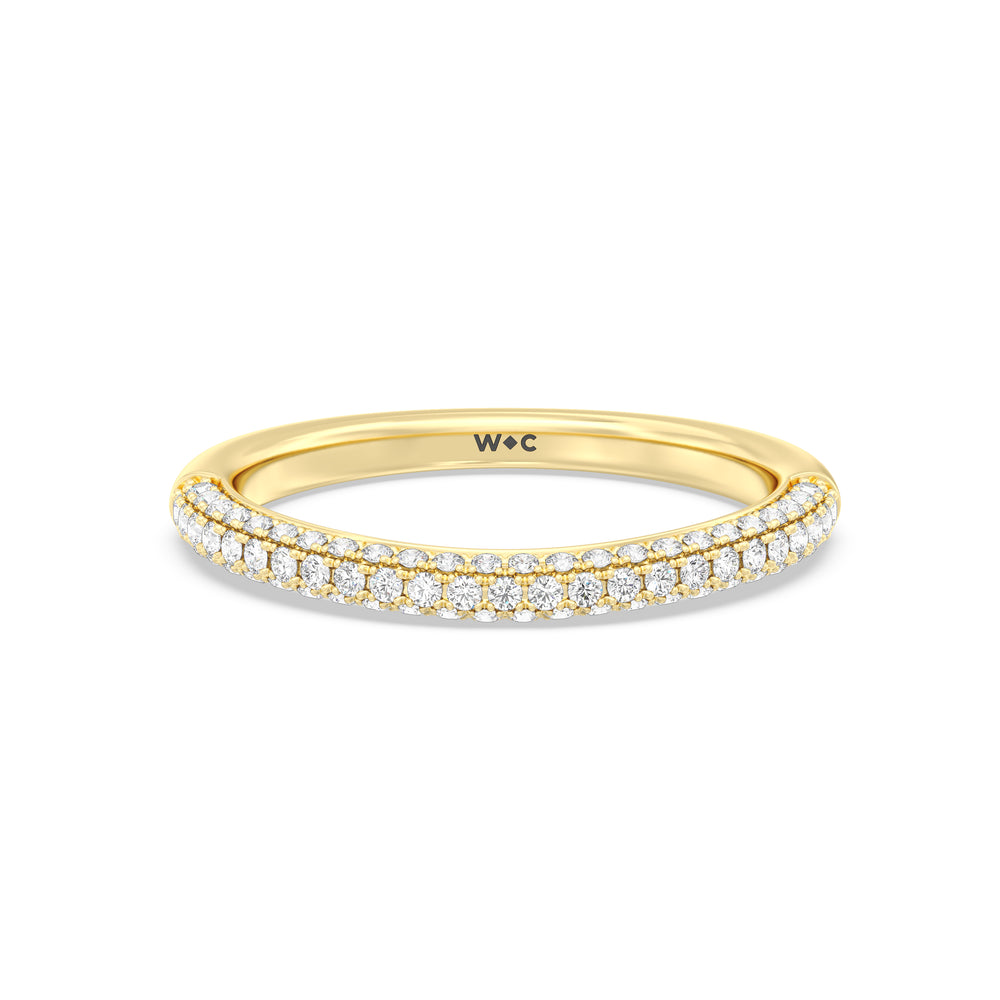 The Bella Diamond Wedding Band with 18KT Yellow Gold Cut Diamond in 14KT Yellow Gold view 1

