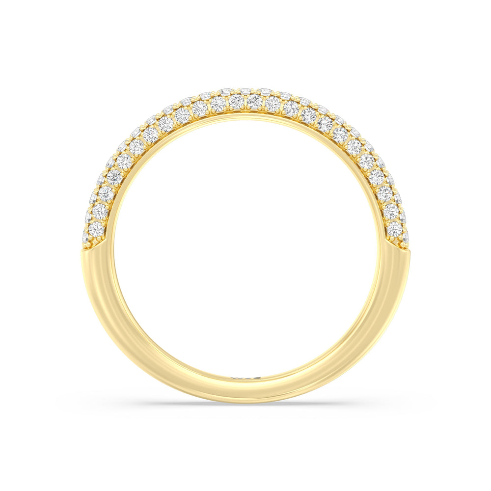 The Bella Diamond Wedding Band with 18KT Yellow Gold Cut Diamond in 14KT Yellow Gold view 2
