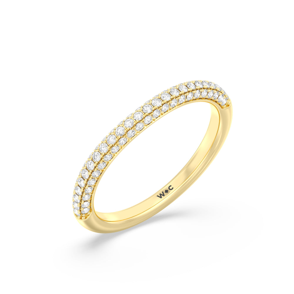 The Bella Diamond Wedding Band with 18KT Yellow Gold Cut Diamond in 14KT Yellow Gold view 3
