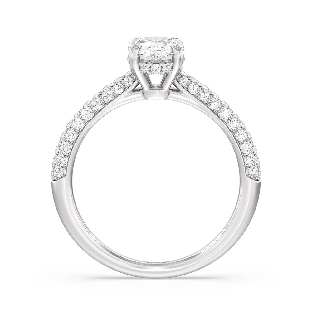 The Bella Engagement Ring with Oval Cut Diamond in 14KT Platinum view 2
