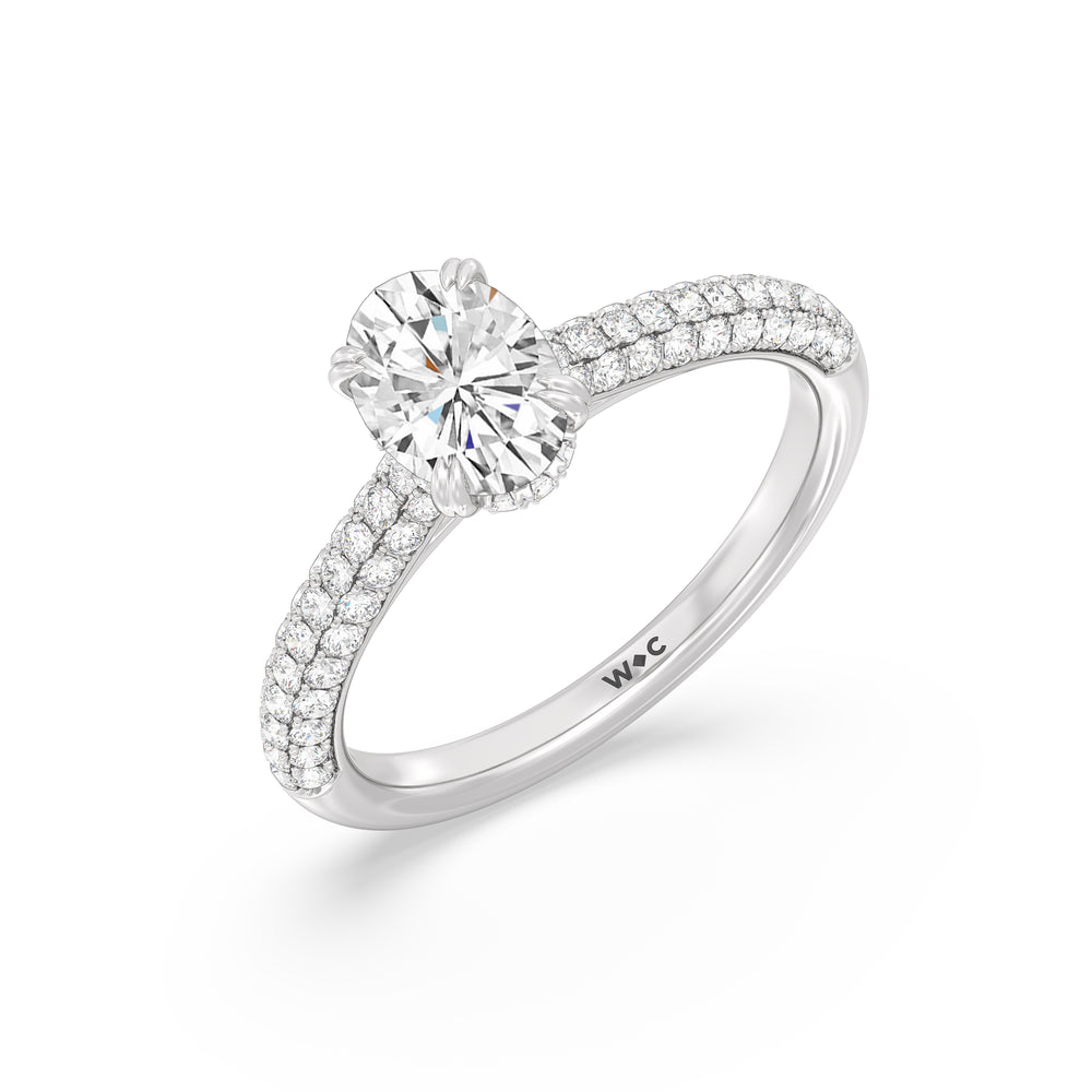 The Bella Engagement Ring with Oval Cut Diamond in 14KT Platinum view 3
