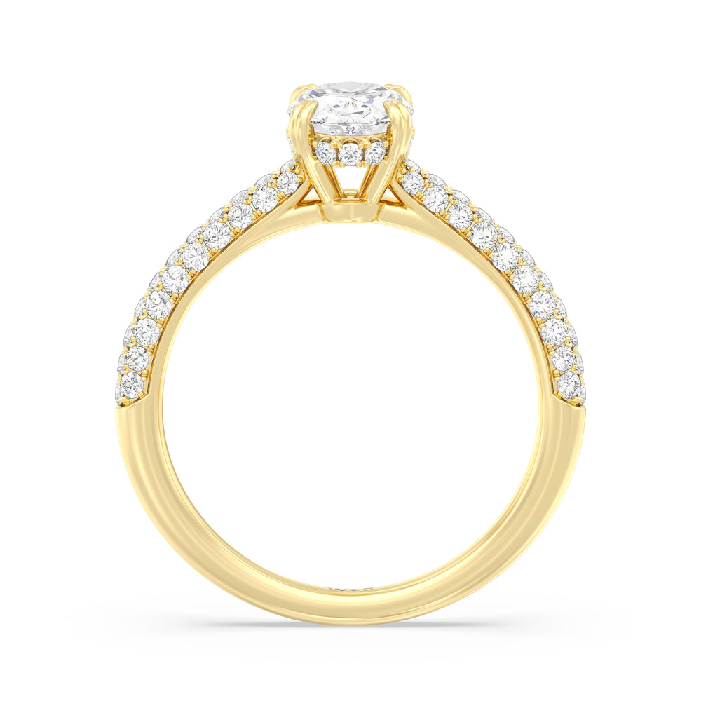 The Bella Engagement Ring with Oval Cut Diamond in 14KT Yellow Gold view 2
