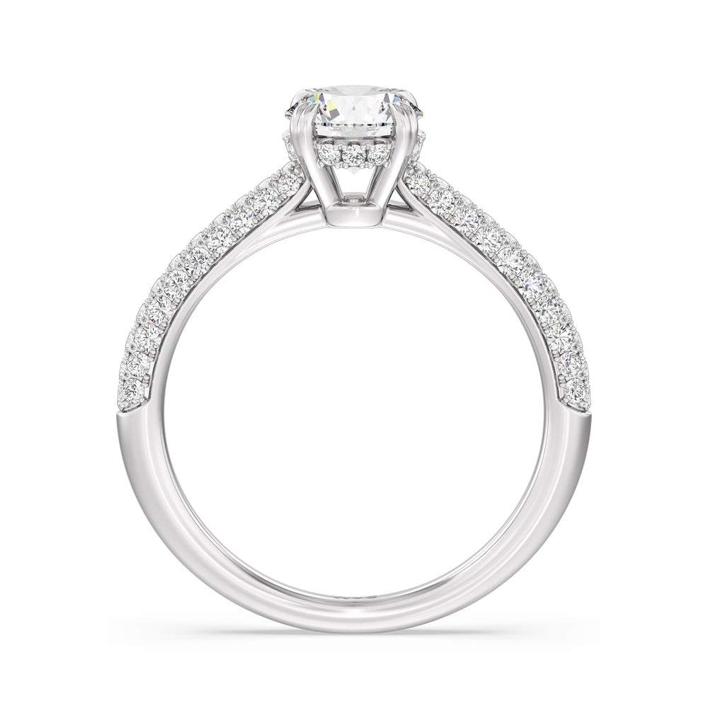The Bella Engagement Ring with Round Cut Diamond in 14KT Platinum view 2
