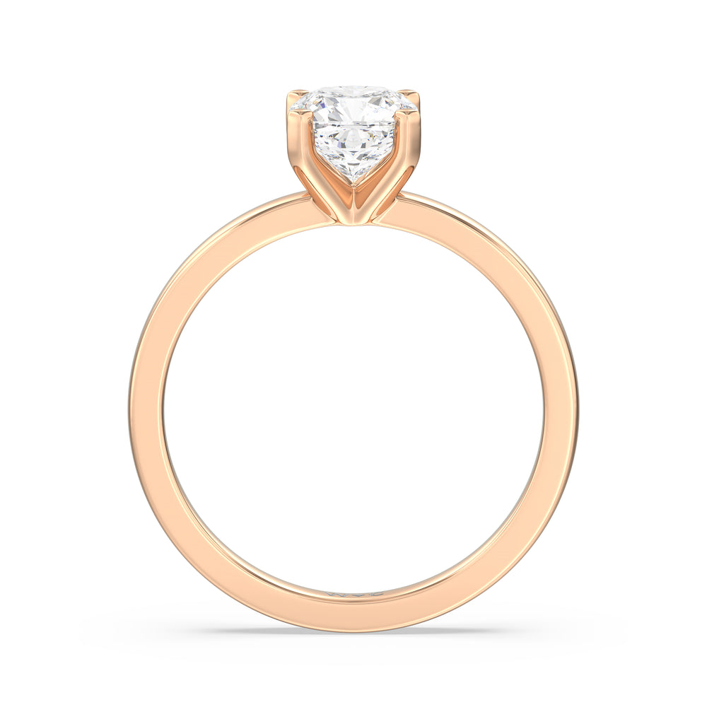 The Gwen Engagement Ring with Cushion Cut Diamond in 14KT Rose Gold view 2
