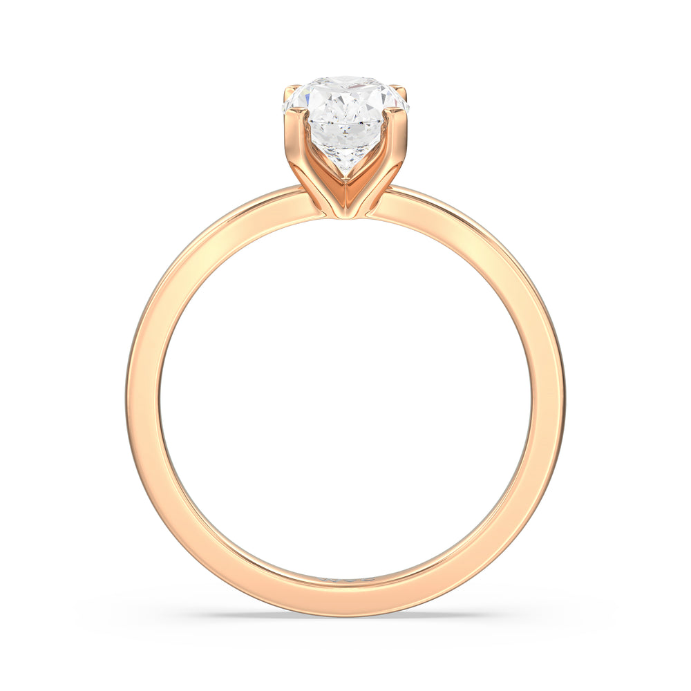 The Gwen Engagement Ring with Oval Cut Diamond in 14KT Rose Gold view 2
