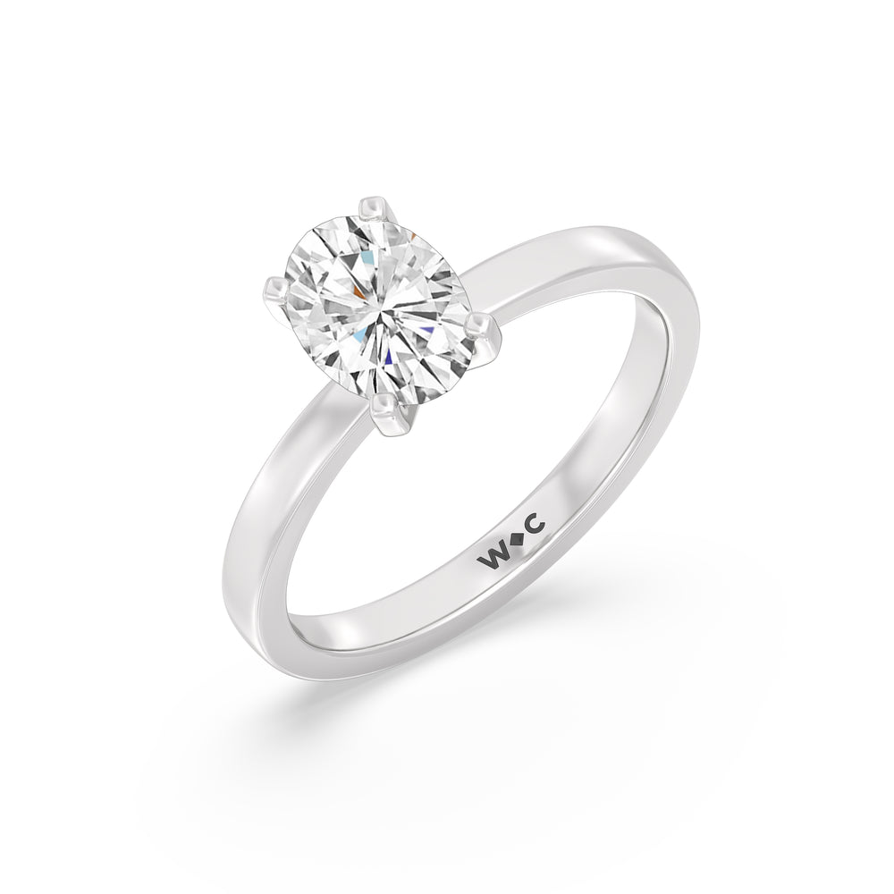 The Gwen Engagement Ring with Oval Cut Diamond in 14KT Platinum view 3
