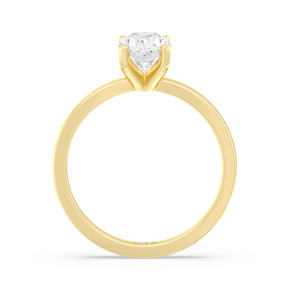 The Gwen Engagement Ring with Oval Cut Diamond in 14KT Yellow Gold view 2
