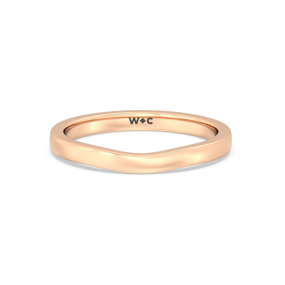 The Gwen Wedding Band with 18KT Rose Gold Cut Diamond in 14KT Rose Gold view 1
