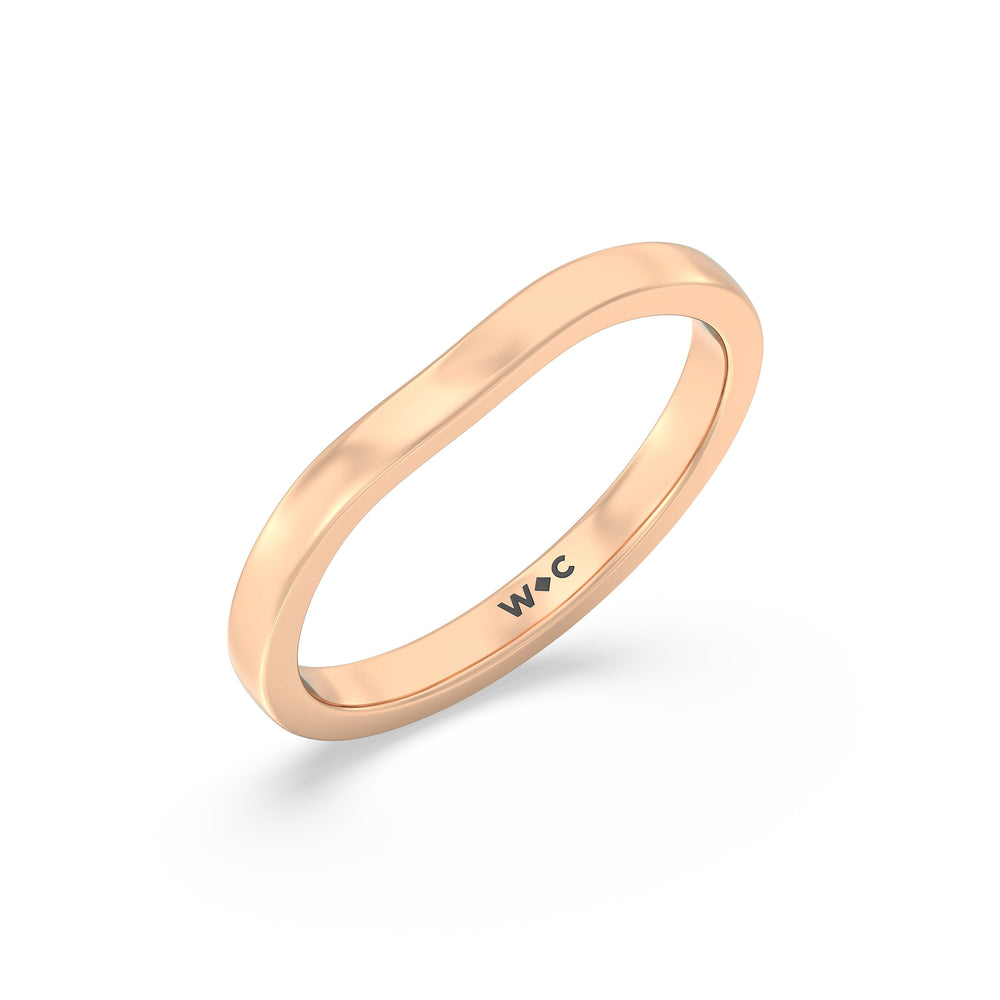 The Gwen Wedding Band with 18KT Rose Gold Cut Diamond in 14KT Rose Gold view 3
