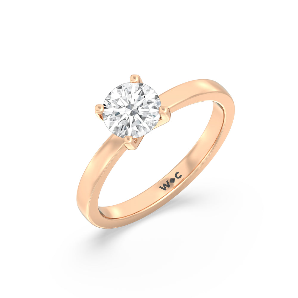 The Gwen Engagement Ring with Round Cut Diamond in 14KT Rose Gold view 3

