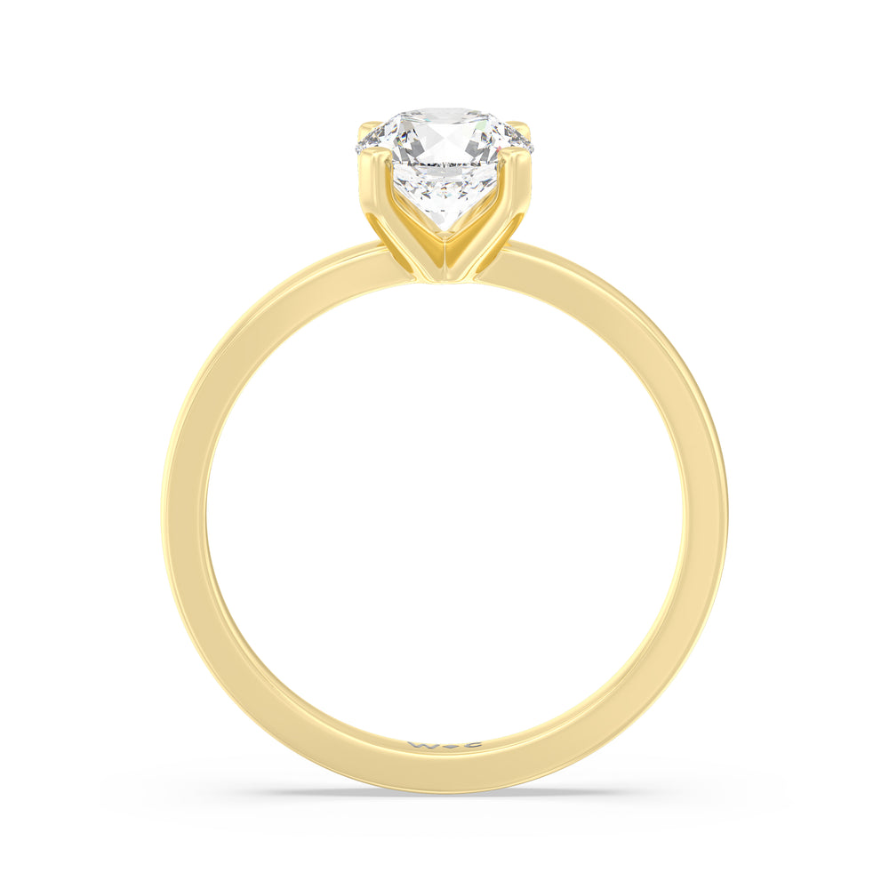 The Gwen Engagement Ring with Round Cut Diamond in 14KT Yellow Gold view 2
