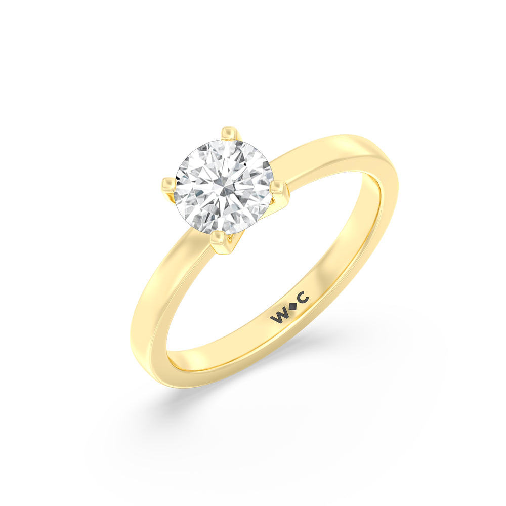 The Gwen Engagement Ring with Round Cut Diamond in 14KT Yellow Gold view 3
