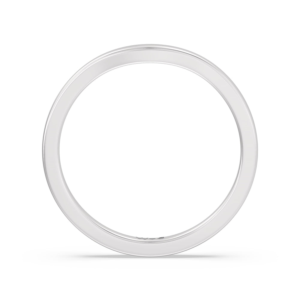 The Gwen Wedding Band with Platinum Cut Diamond in 14KT Platinum view 2
