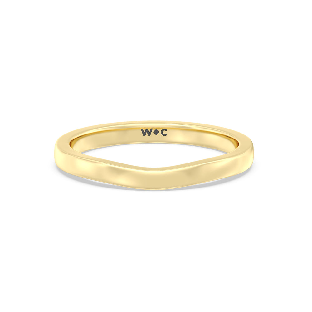 The Gwen Wedding Band with 18KT Yellow Gold Cut Diamond in 14KT Yellow Gold view 1

