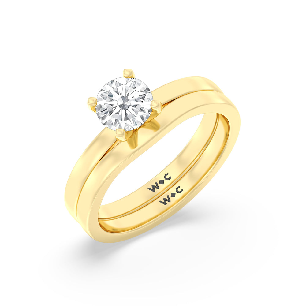The Gwen Wedding Band with 18KT Yellow Gold Cut Diamond in 14KT Yellow Gold view 4
