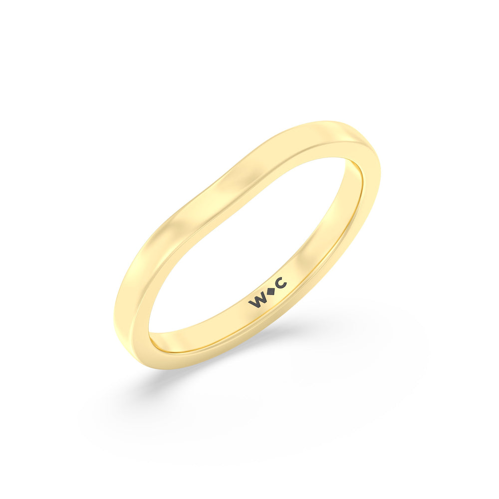 The Gwen Wedding Band with 18KT Yellow Gold Cut Diamond in 14KT Yellow Gold view 3

