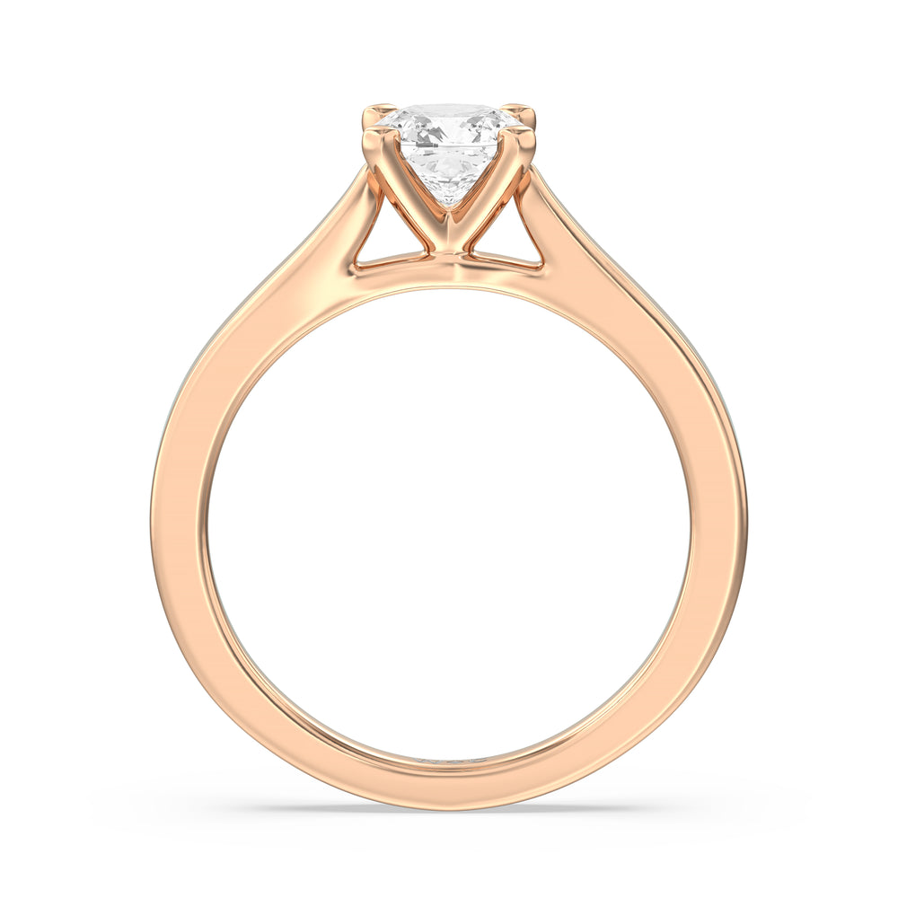 The Bridget Engagement Ring with Cushion Cut Diamond in 14KT Rose Gold view 2
