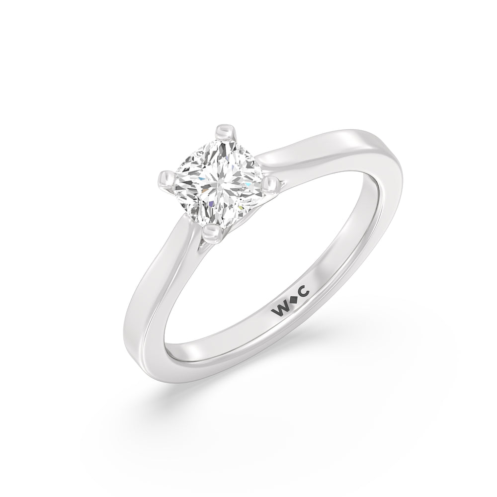 The Bridget Engagement Ring with Cushion Cut Diamond in 14KT Platinum view 3
