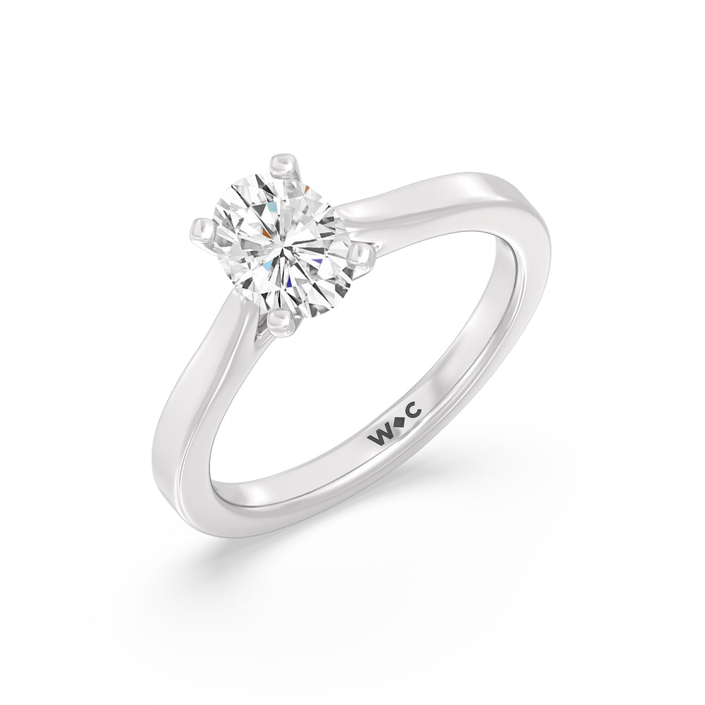 The Bridget Engagement Ring with Oval Cut Diamond in 14KT Platinum view 3
