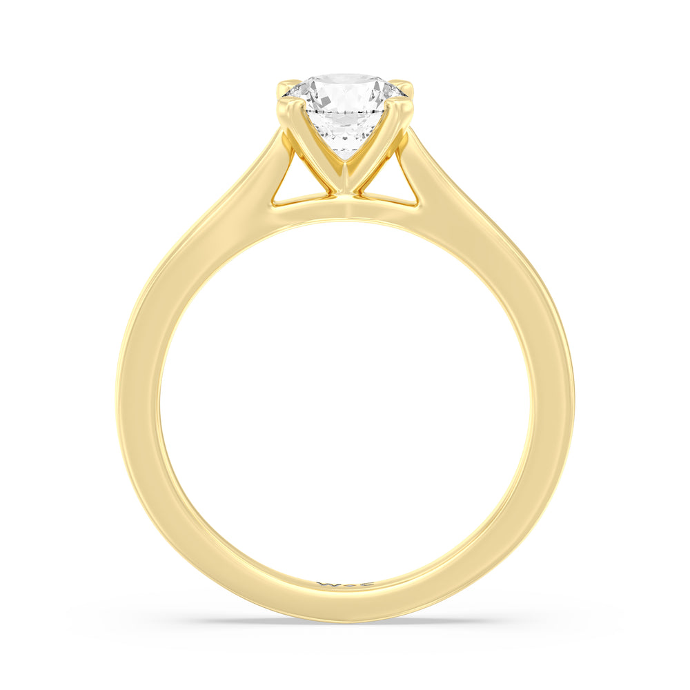 The Bridget Engagement Ring with Round Cut Diamond in 14KT Yellow Gold view 2
