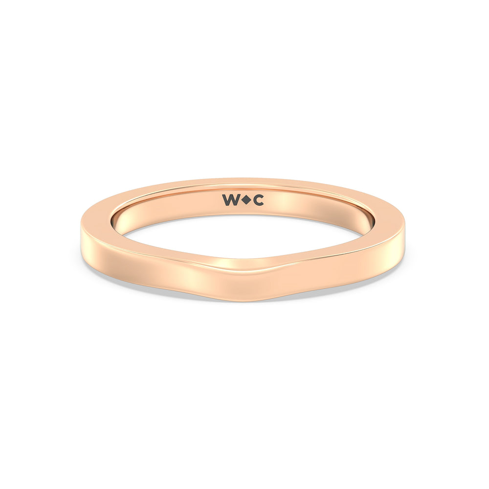 The Bridget Diamond Wedding Band with 18KT Rose Gold Cut Diamond in 14KT Rose Gold view 1
