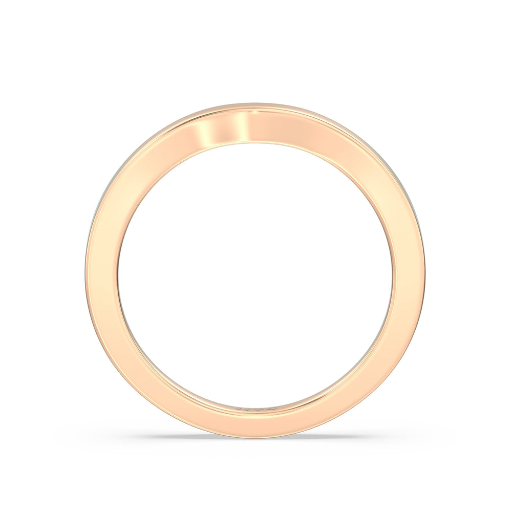 The Bridget Diamond Wedding Band with 18KT Rose Gold Cut Diamond in 14KT Rose Gold view 2
