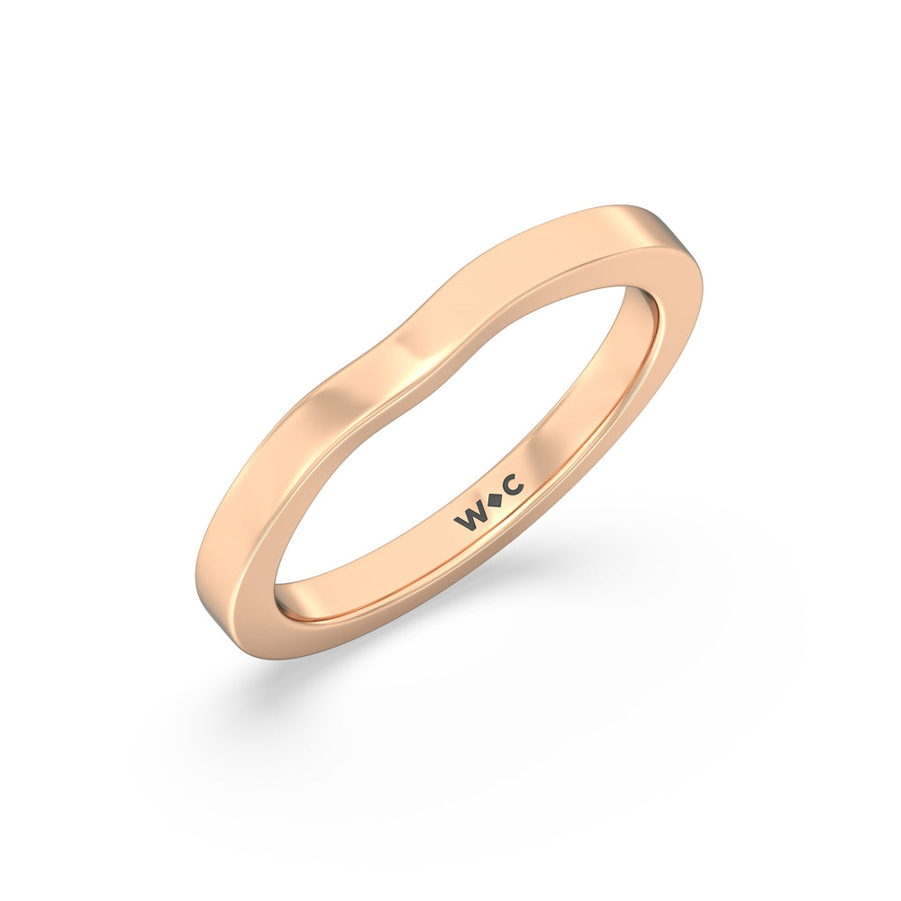 The Bridget Diamond Wedding Band with 18KT Rose Gold Cut Diamond in 14KT Rose Gold view 4
