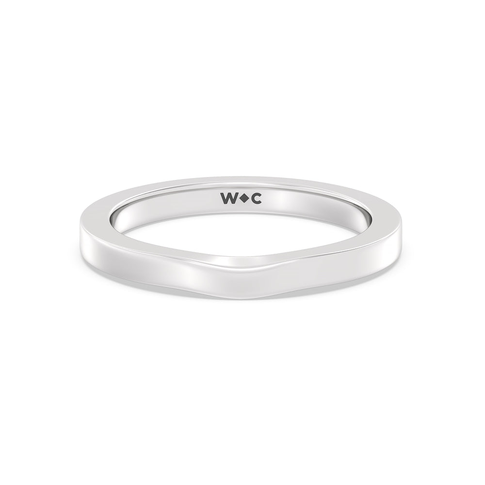 The Bridget Diamond Wedding Band with Platinum Cut Diamond in 14KT Platinum view 1
