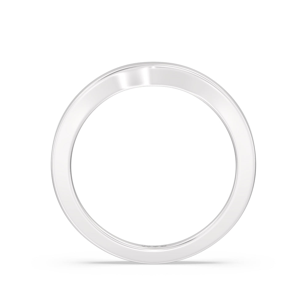 The Bridget Diamond Wedding Band with Platinum Cut Diamond in 14KT Platinum view 2
