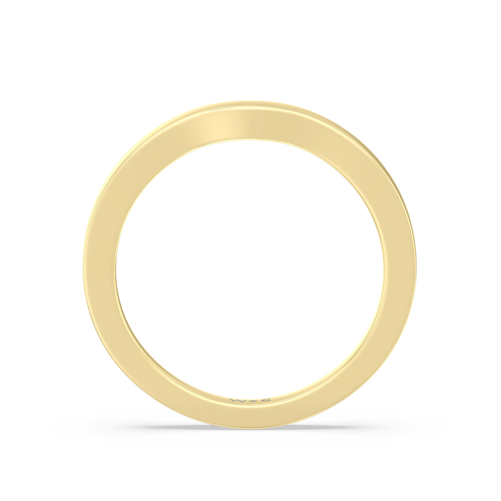 The Bridget Diamond Wedding Band with 18KT Yellow Gold Cut Diamond in 14KT Yellow Gold view 2
