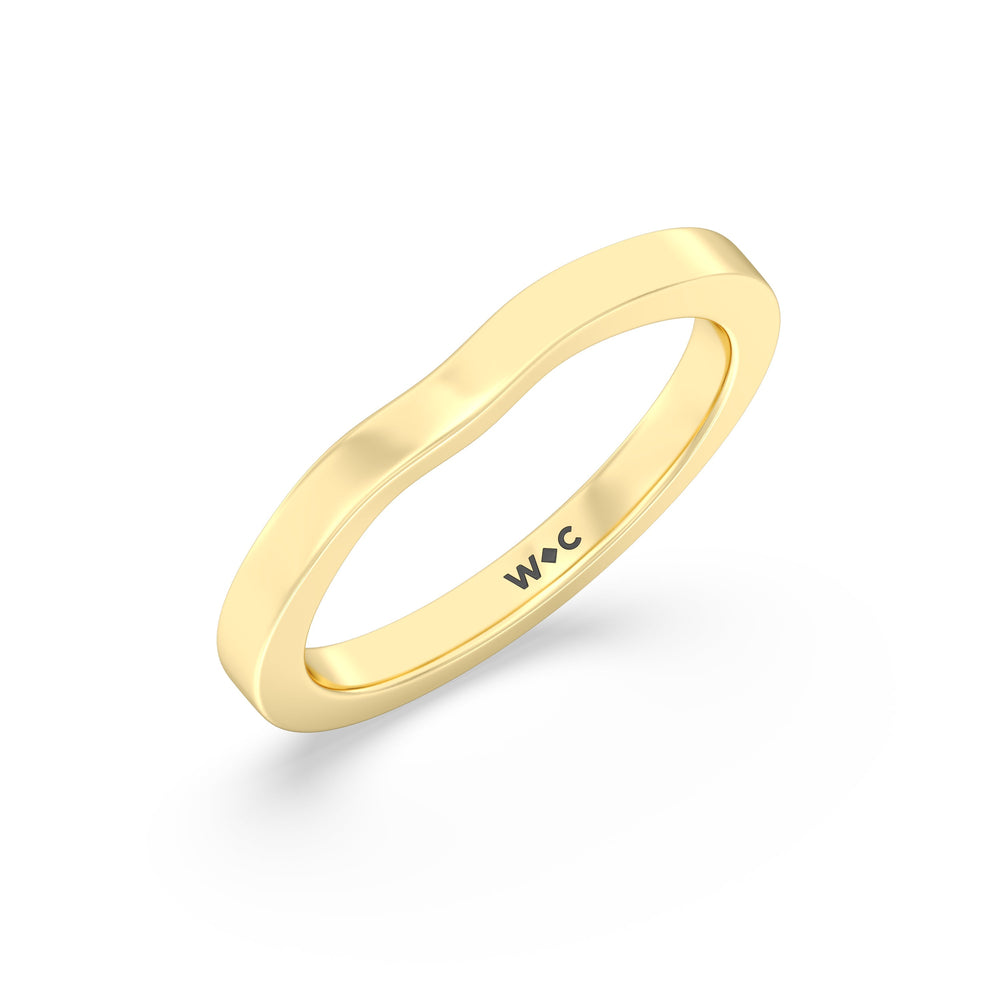 The Bridget Diamond Wedding Band with 18KT Yellow Gold Cut Diamond in 14KT Yellow Gold view 3
