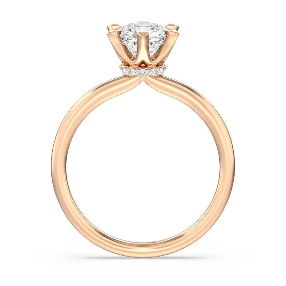 The Autumn Engagement Ring with Cushion Cut Diamond in 14KT Rose Gold view 2
