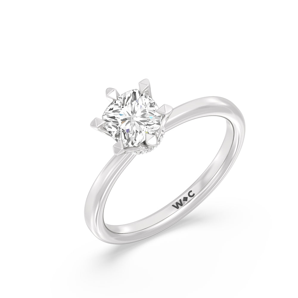 The Autumn Engagement Ring with Cushion Cut Diamond in 14KT Platinum view 3
