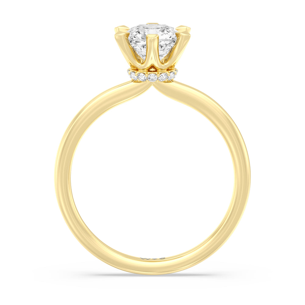 The Autumn Engagement Ring with Cushion Cut Diamond in 14KT Yellow Gold view 2
