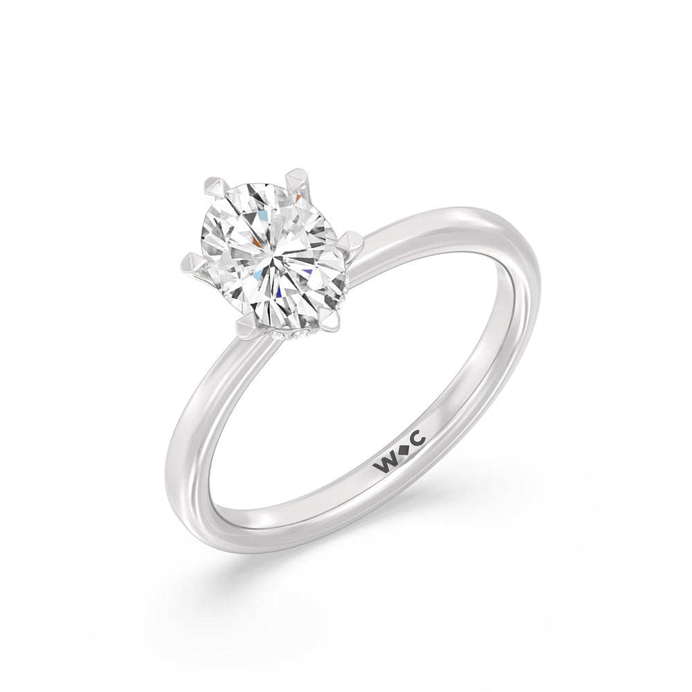The Autumn Engagement Ring with Oval Cut Diamond in 14KT Platinum view 3
