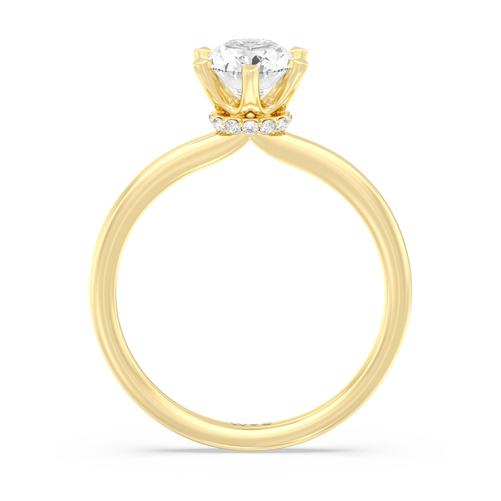 The Autumn Engagement Ring with Oval Cut Diamond in 14KT Yellow Gold view 2
