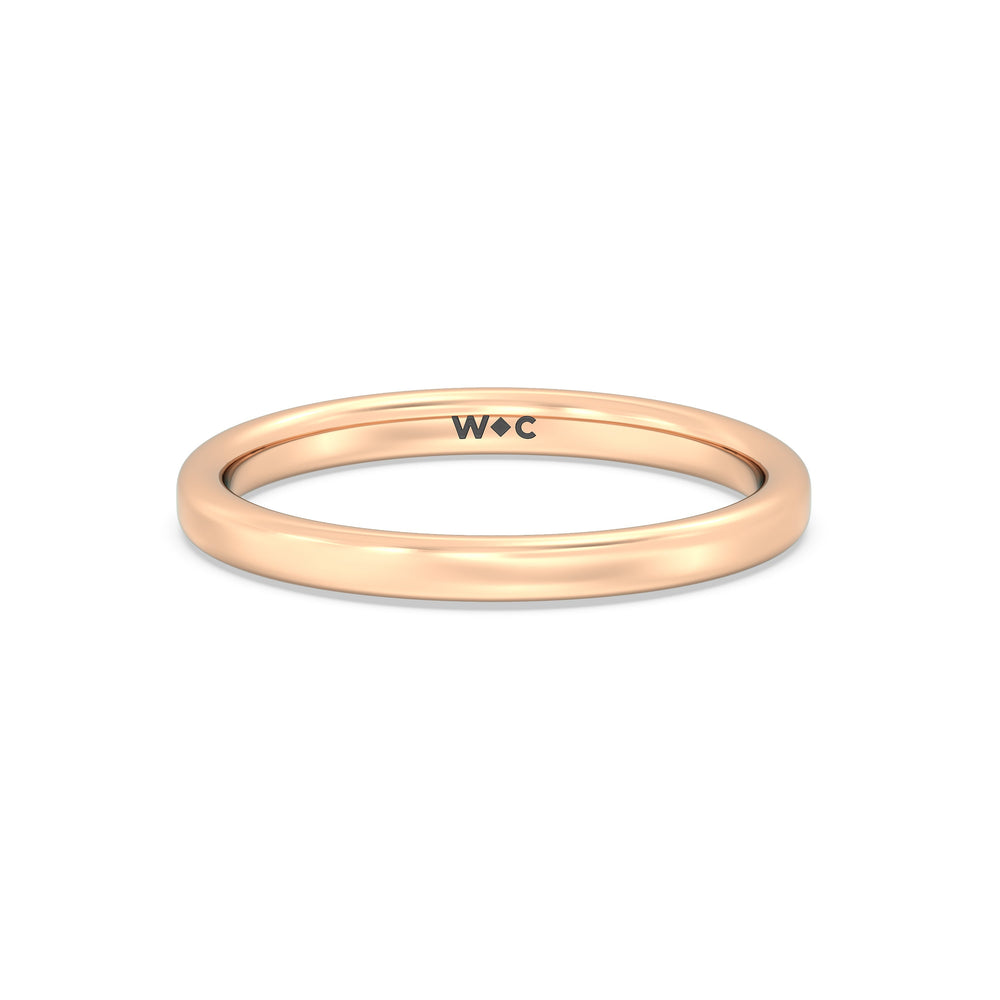 The Autumn Wedding Band with 18KT Rose Gold Cut Diamond in 14KT Rose Gold view 1
