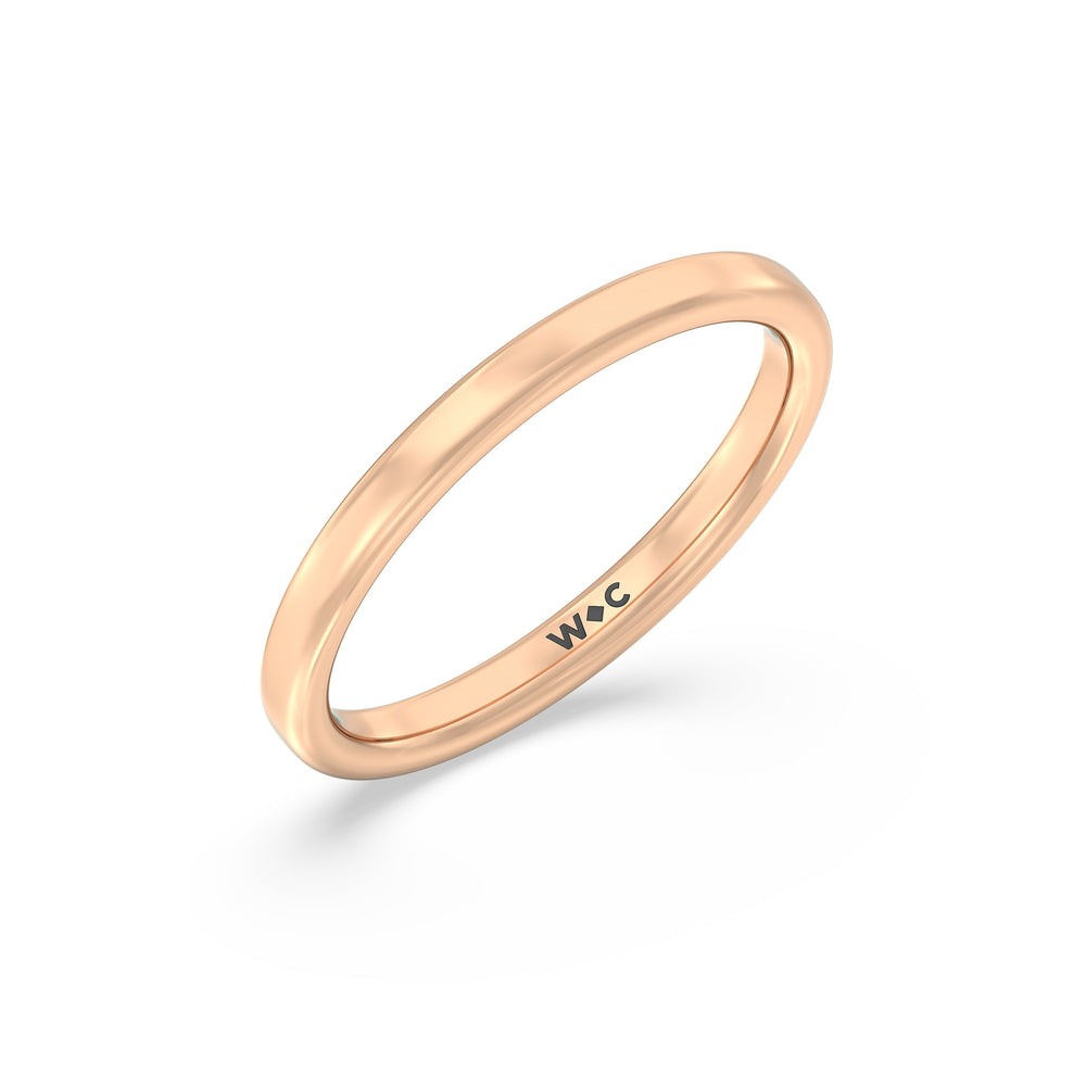 The Autumn Wedding Band with 18KT Rose Gold Cut Diamond in 14KT Rose Gold view 3
